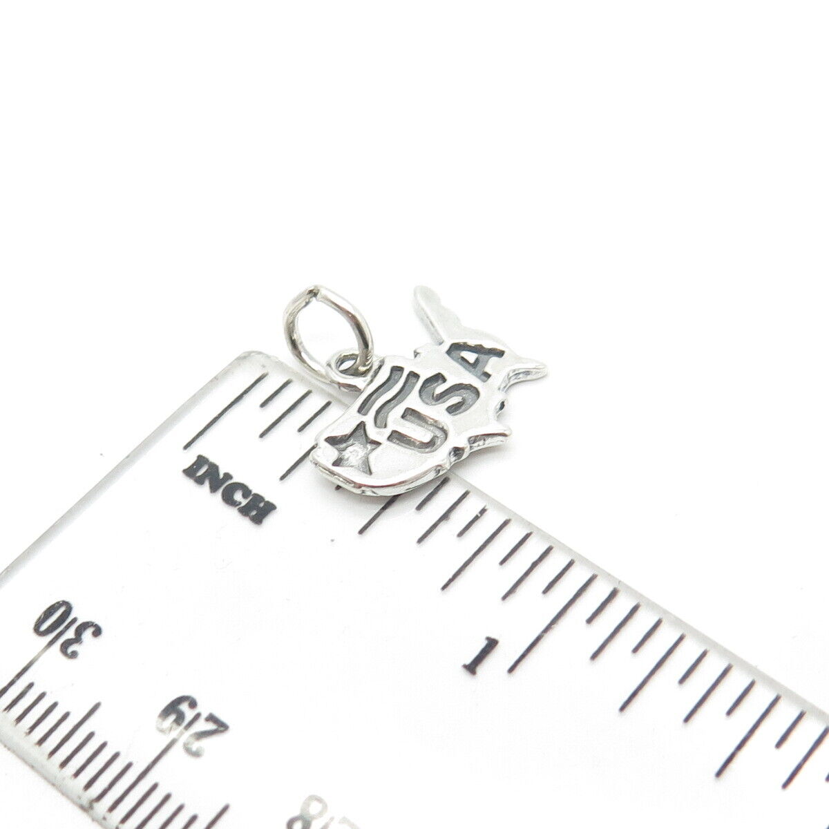 925 Sterling Silver Vintage "USA" Charm Pendant