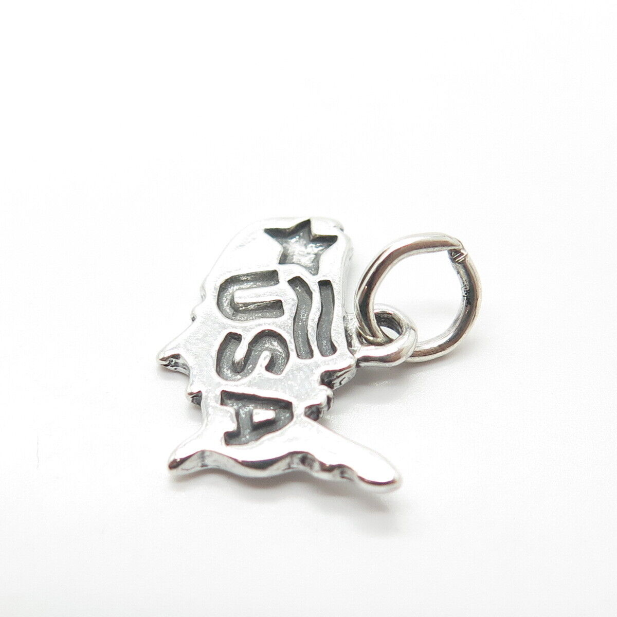 925 Sterling Silver Vintage "USA" Charm Pendant