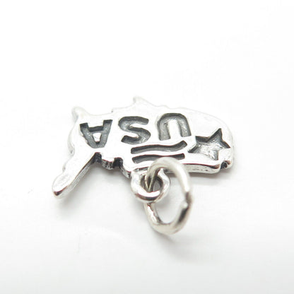 925 Sterling Silver Vintage "USA" Charm Pendant