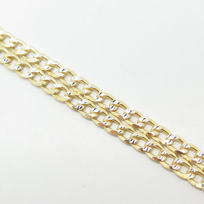 925 Sterling Silver Gold Plated 2-Tone Italy Cuban Chain Necklace 24"