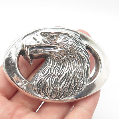 925 Sterling Silver Vintage Eagle Bird Belt Buckle