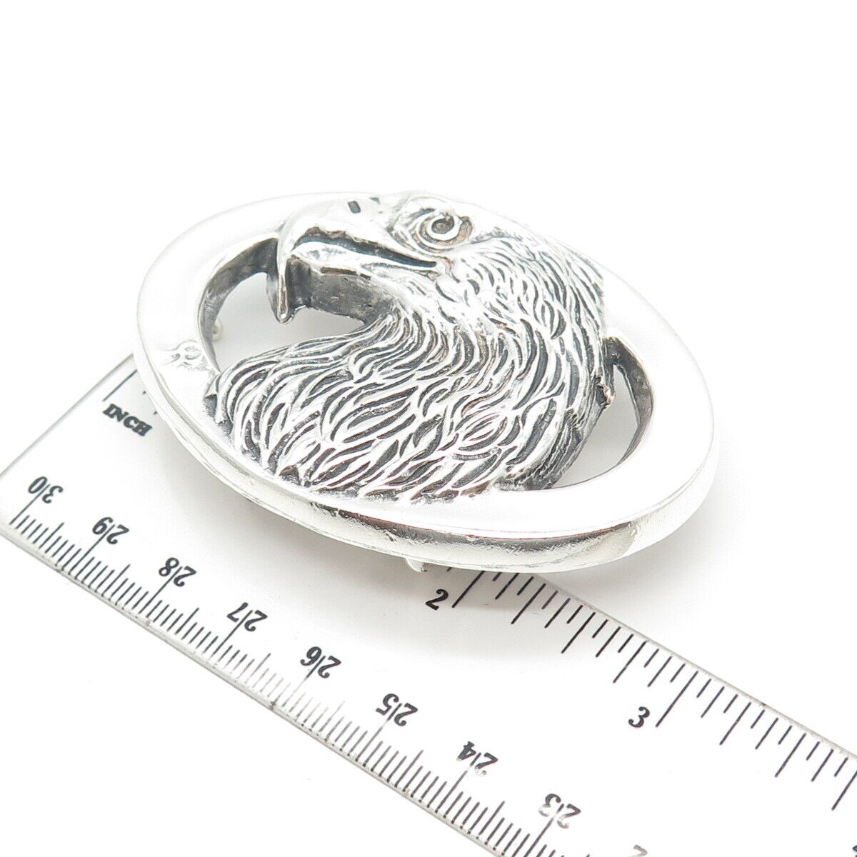925 Sterling Silver Vintage Eagle Bird Belt Buckle
