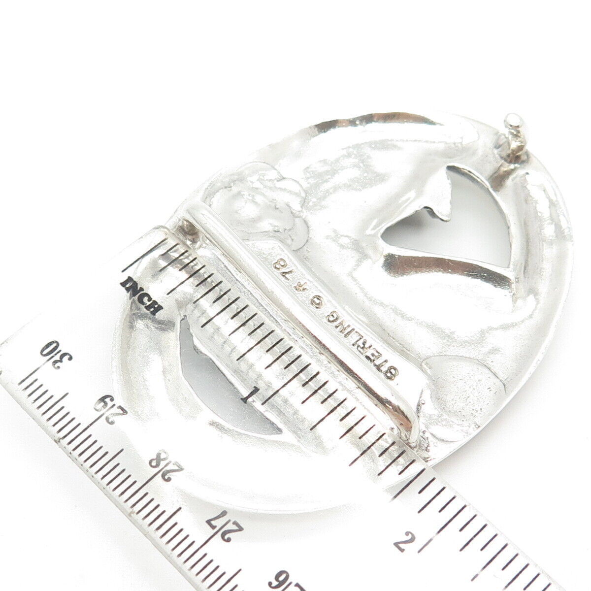 925 Sterling Silver Vintage Eagle Bird Belt Buckle