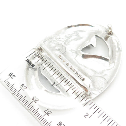 925 Sterling Silver Vintage Eagle Bird Belt Buckle