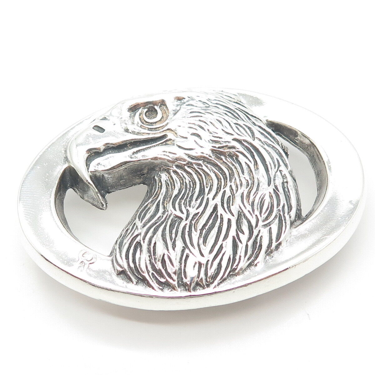 925 Sterling Silver Vintage Eagle Bird Belt Buckle