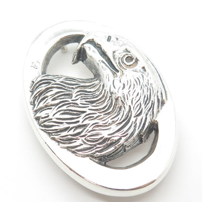 925 Sterling Silver Vintage Eagle Bird Belt Buckle