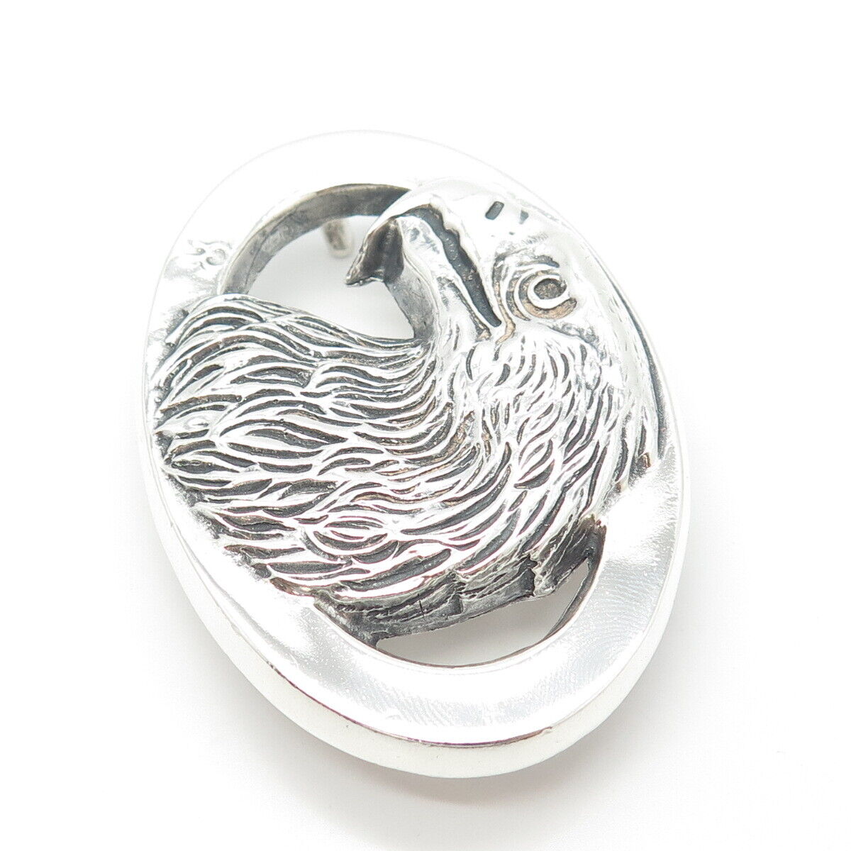 925 Sterling Silver Vintage Eagle Bird Belt Buckle