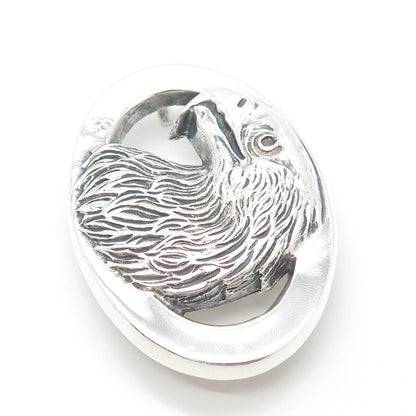 925 Sterling Silver Vintage Eagle Bird Belt Buckle