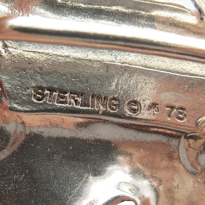 925 Sterling Silver Vintage Eagle Bird Belt Buckle