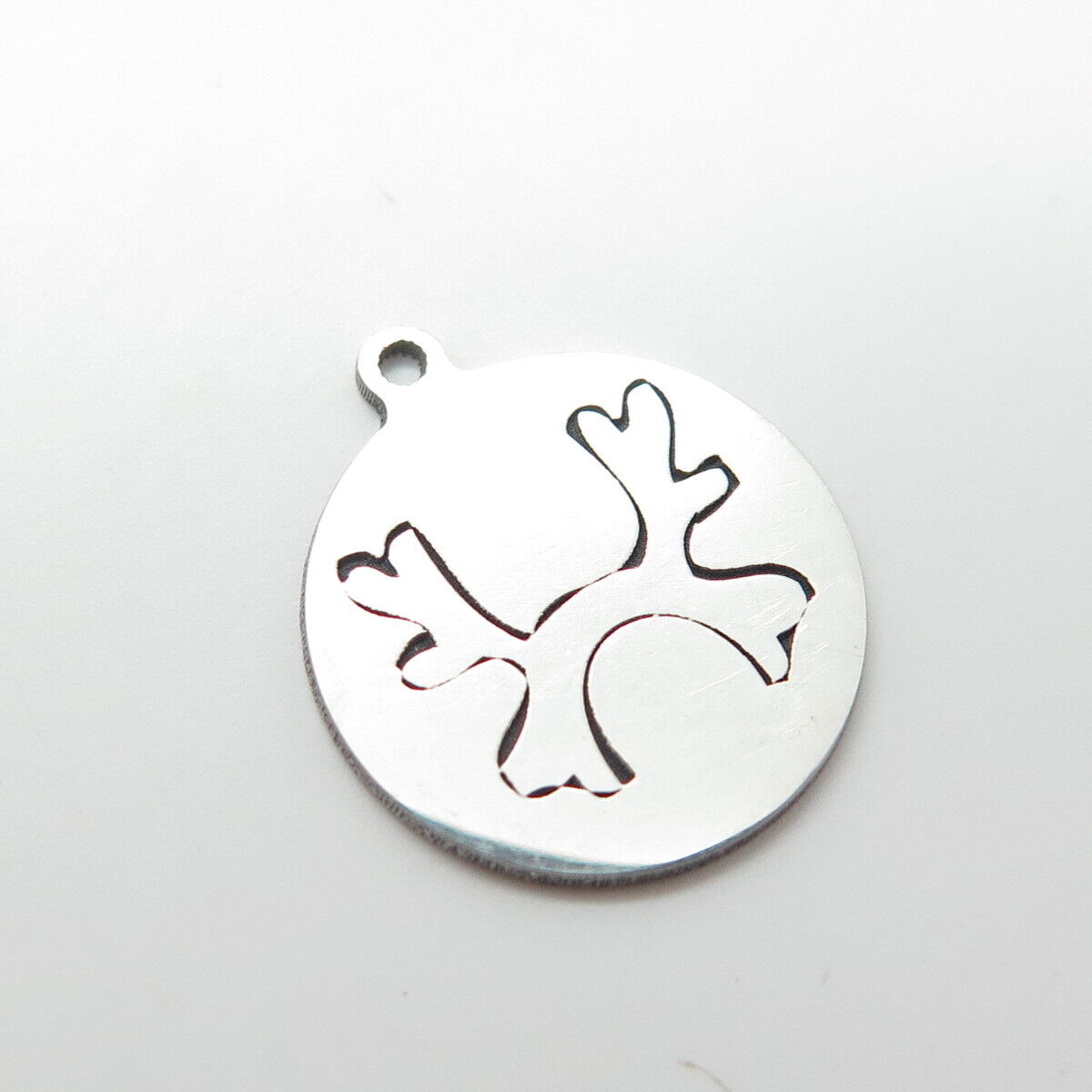 925 Sterling Silver USA Two In Town Deer Antlers Charm Pendant