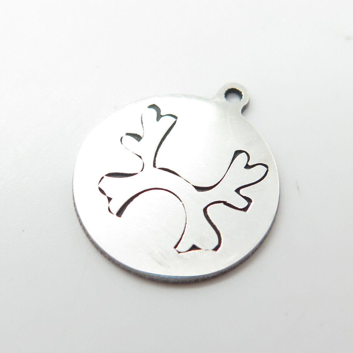 925 Sterling Silver USA Two In Town Deer Antlers Charm Pendant