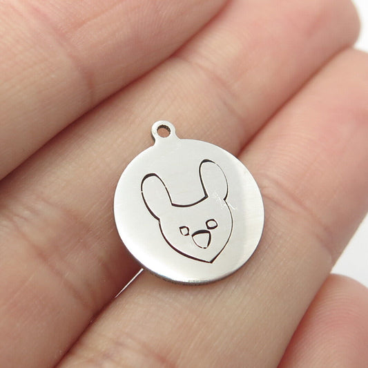 925 Sterling Silver USA Two In Town Rabbit Charm Pendant