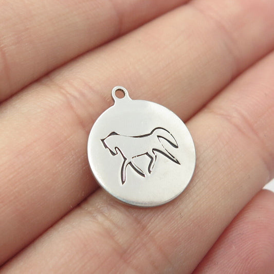 925 Sterling Silver USA Two In Town Horse Charm Pendant