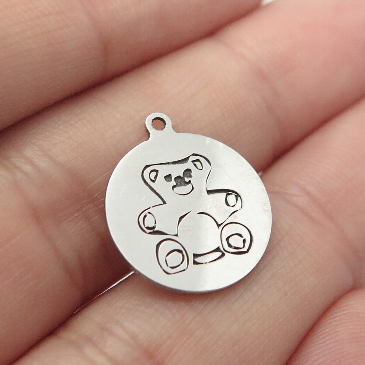 925 Sterling Silver USA Two In Town Bear Charm Pendant