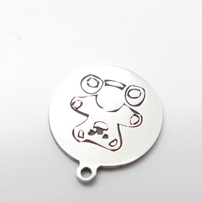 925 Sterling Silver USA Two In Town Bear Charm Pendant