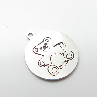 925 Sterling Silver USA Two In Town Bear Charm Pendant