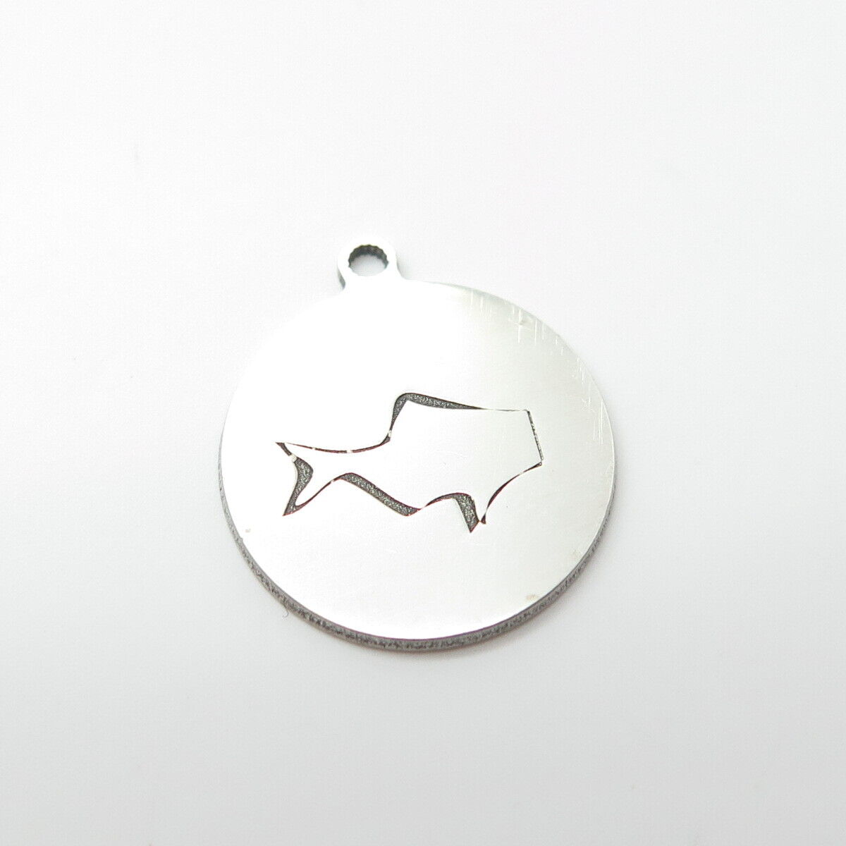 925 Sterling Silver USA Two In Town Fish Charm Pendant