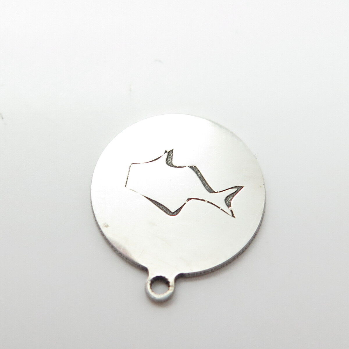 925 Sterling Silver USA Two In Town Fish Charm Pendant