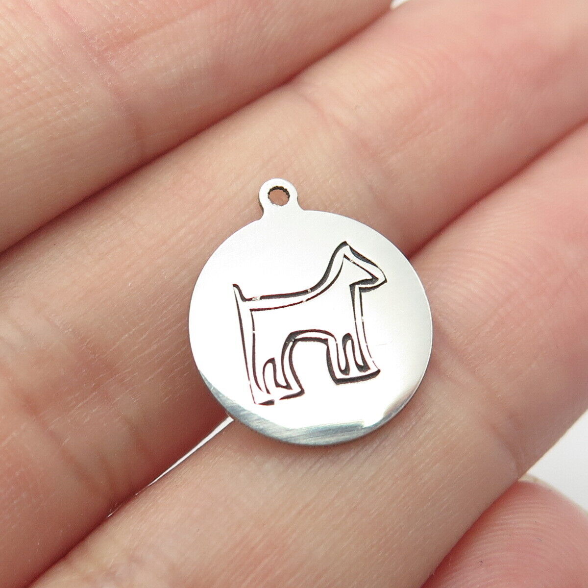 925 Sterling Silver USA Two In Town Dog Charm Pendant