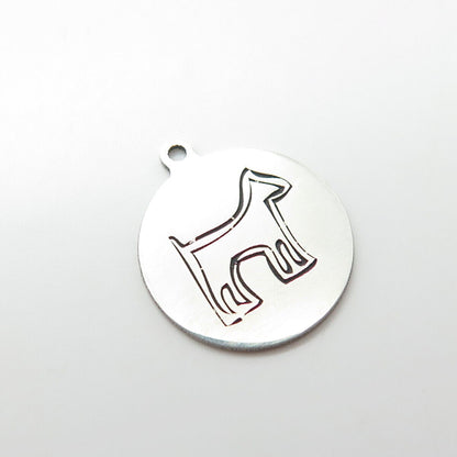 925 Sterling Silver USA Two In Town Dog Charm Pendant