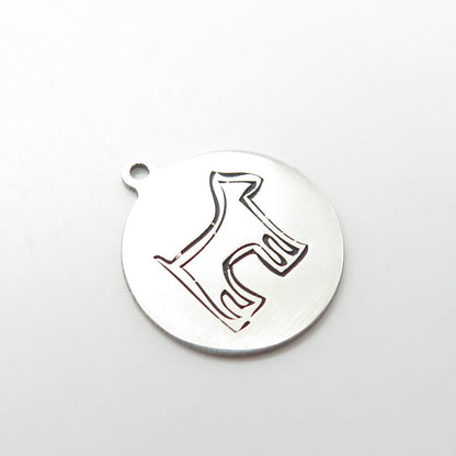 925 Sterling Silver USA Two In Town Dog Charm Pendant