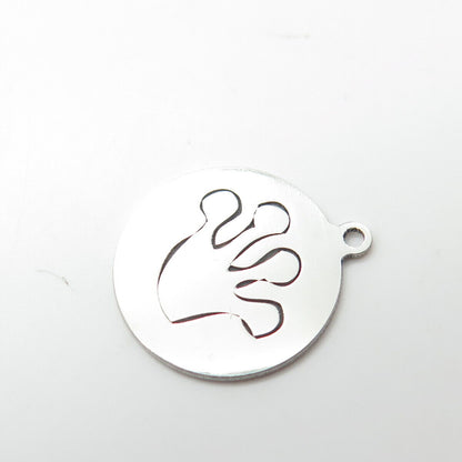 925 Sterling Silver USA Two In Town Paw Charm Pendant