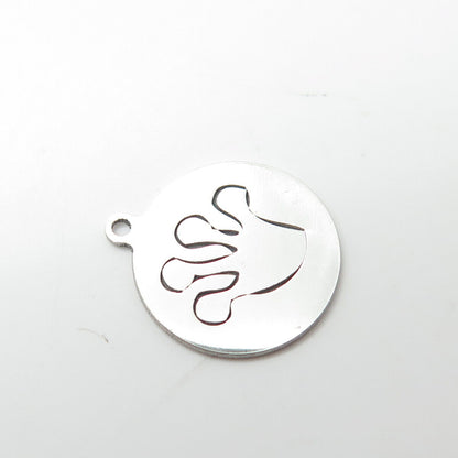 925 Sterling Silver USA Two In Town Paw Charm Pendant