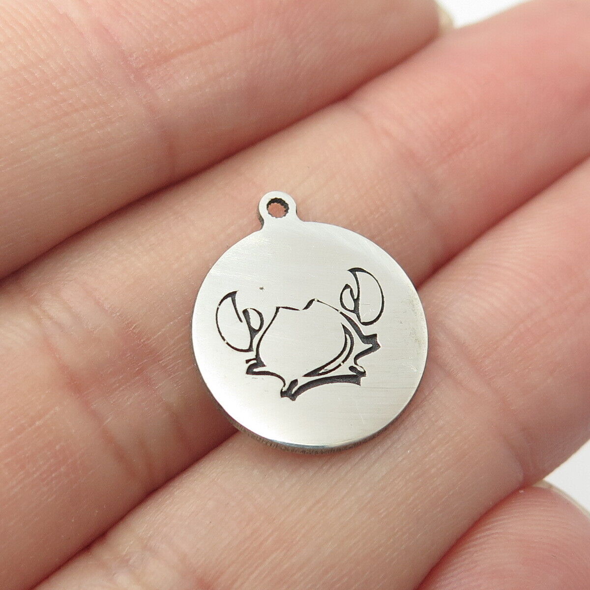 925 Sterling Silver USA Two In Town Crab Charm Pendant