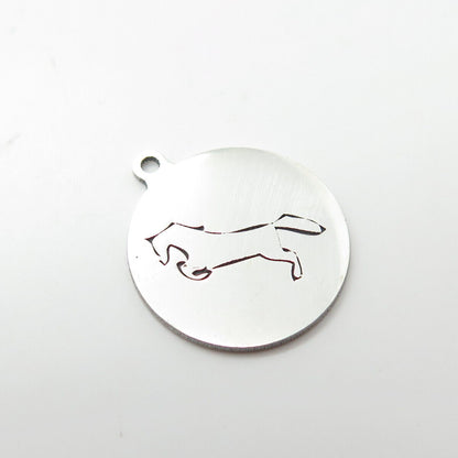 925 Sterling Silver USA Two In Town Horse Charm Pendant