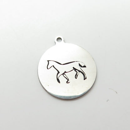 925 Sterling Silver USA Two In Town Horse Charm Pendant