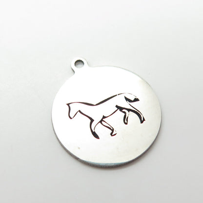 925 Sterling Silver USA Two In Town Horse Charm Pendant