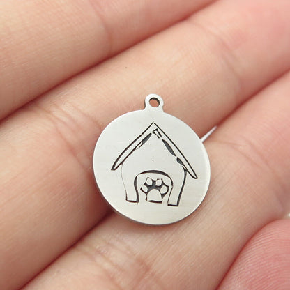 925 Sterling Silver USA Two In Town Dog House Charm Pendant