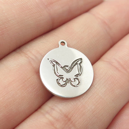 925 Sterling Silver USA Two In Town Butterfly Charm Pendant