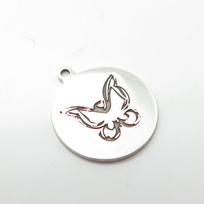 925 Sterling Silver USA Two In Town Butterfly Charm Pendant