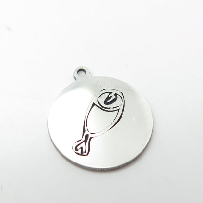 925 Sterling Silver USA Two In Town Fish Charm Pendant