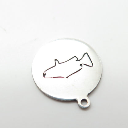 925 Sterling Silver USA Two In Town Fish Charm Pendant