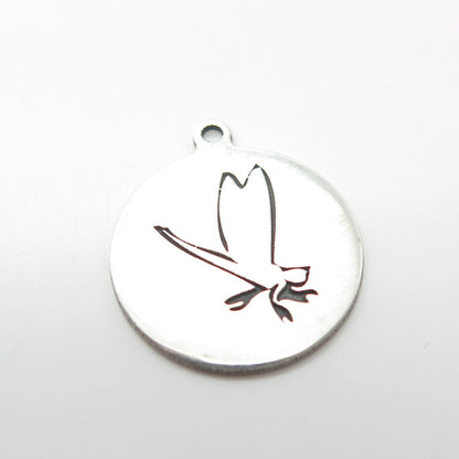 925 Sterling Silver USA Two In Town Dragonfly Charm Pendant