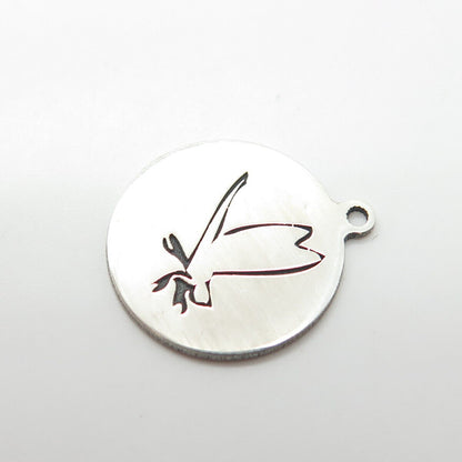 925 Sterling Silver USA Two In Town Dragonfly Charm Pendant