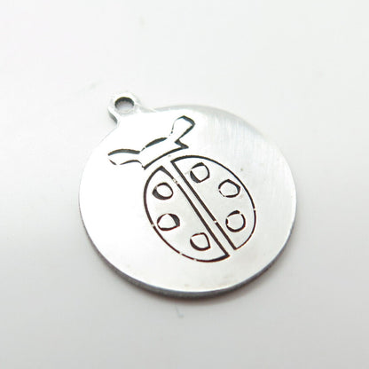 925 Sterling Silver USA Two In Town Ladybug Charm Pendant