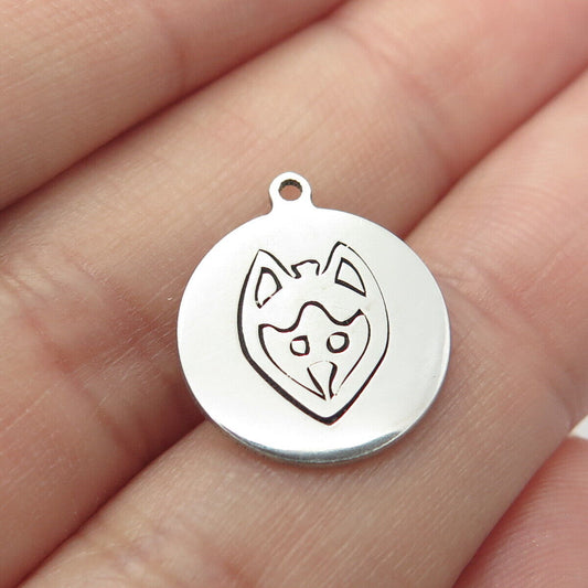 925 Sterling Silver USA Two In Town Fox Charm Pendant