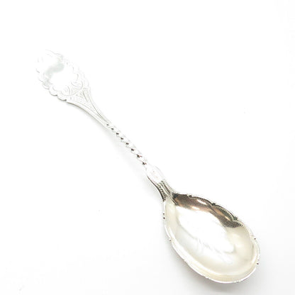 900 Silver Antique J. Bowman Etched Tea Spoon