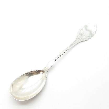 900 Silver Antique J. Bowman Etched Tea Spoon