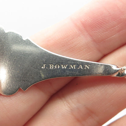 900 Silver Antique J. Bowman Etched Tea Spoon