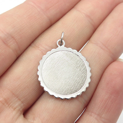 925 Sterling Silver Vintage Textured Pendant