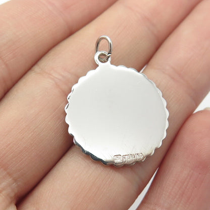 925 Sterling Silver Vintage Textured Pendant