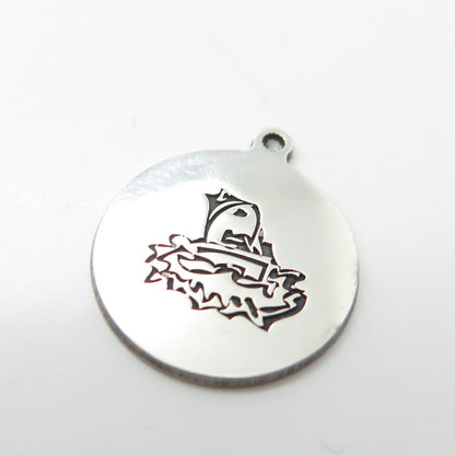 925 Sterling Silver USA Two In Town Nestling Bird Charm Pendant