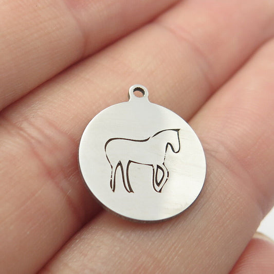 925 Sterling Silver USA Two In Town Horse Charm Pendant