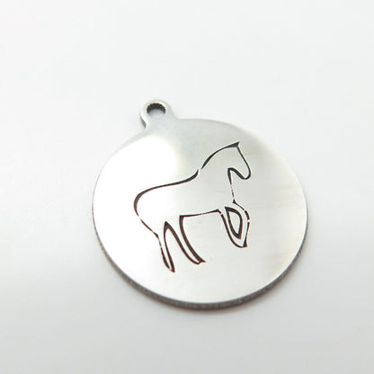 925 Sterling Silver USA Two In Town Horse Charm Pendant