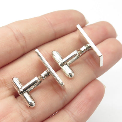 925 Sterling Silver Vintage Etched Cufflinks