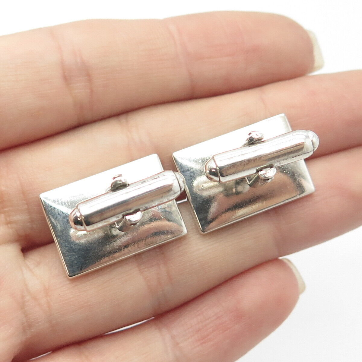 925 Sterling Silver Vintage Etched Cufflinks